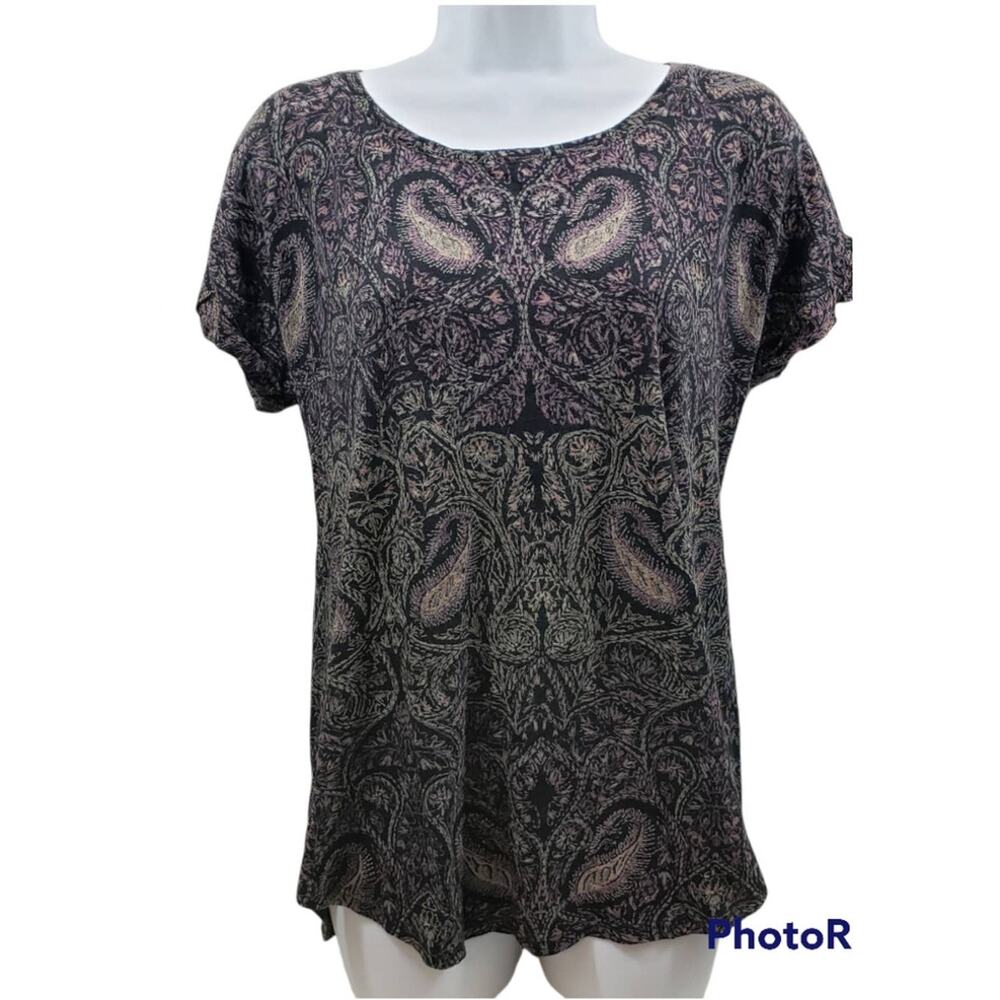 Lucky Brand Multi-Colored Split Tail Back Paisley… - image 1